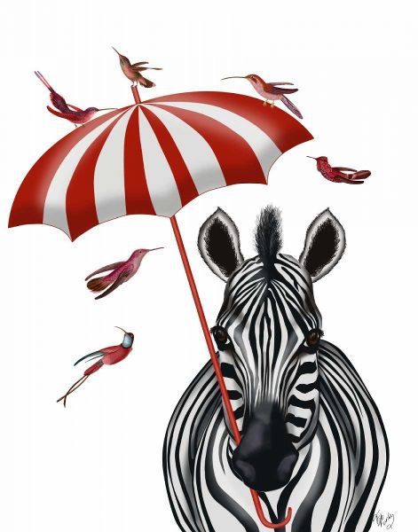Zebra with Umbrella 2, Forward