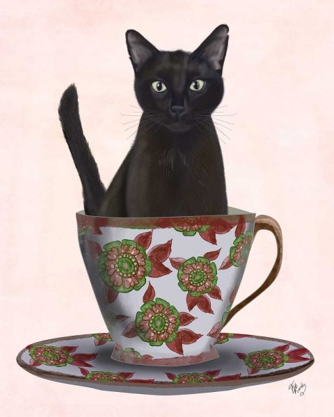 Black Cat in Teacup