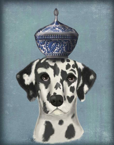 Dalmatian with Blue Vase