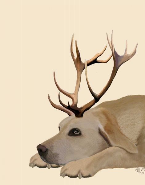 Labrador with Antlers