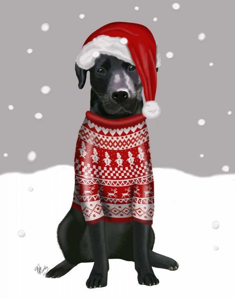 Black Labrador, Christmas Sweater 1