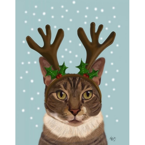 Calico Cat and Antlers