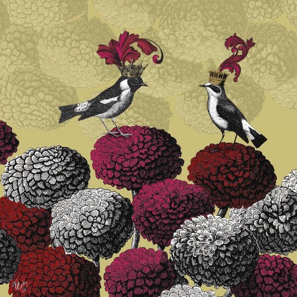 Blooming Birds, Chrysanthemum 2, Fine Art Print