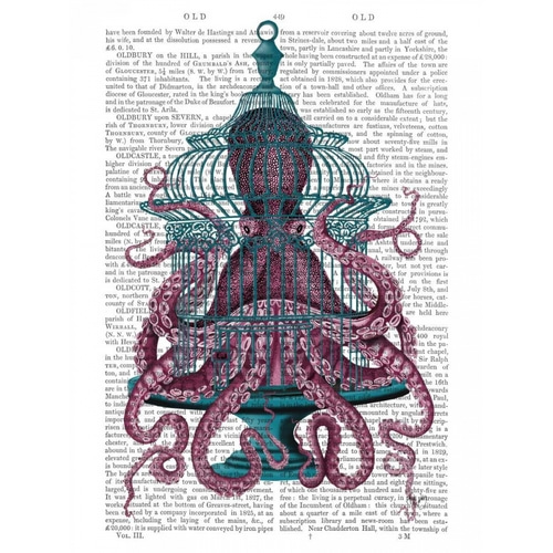 Pink Octopus in Cage