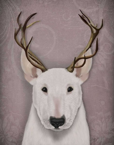 Bull Terrier and Antlers