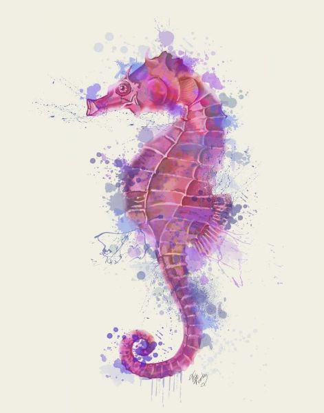 Seahorse Rainbow Splash Pink and Purple