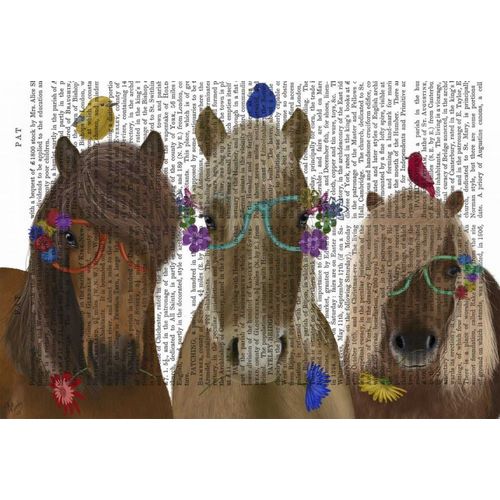 Horse Trio with Flower Glasses