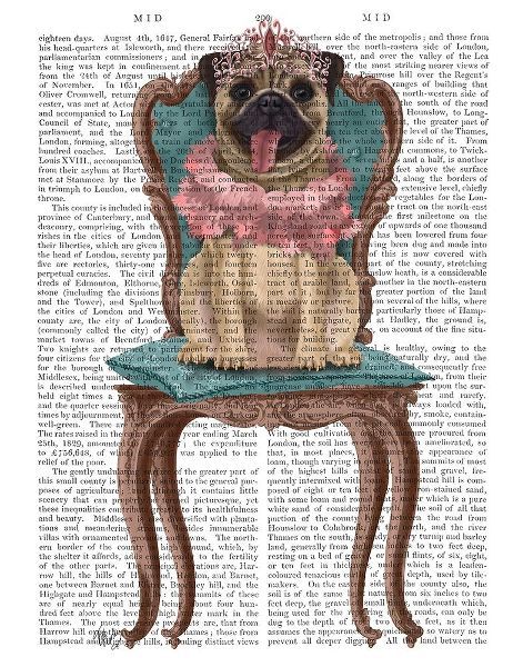Pug Princess on Chair