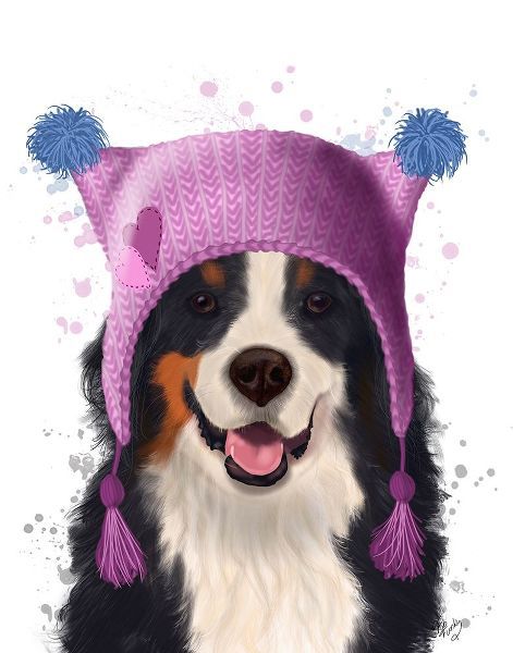 Bernese And Bobble Hat