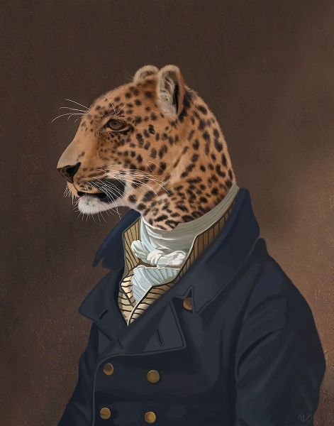 Leopard in Blue Jacket
