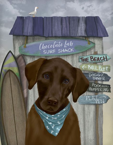 Chocolate Labrador Surf Shack