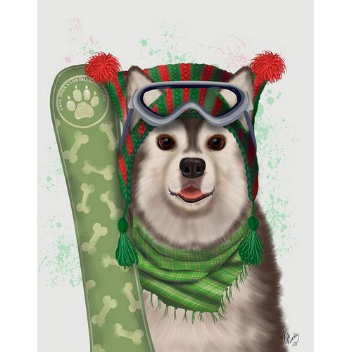 Christmas Husky Snowboard