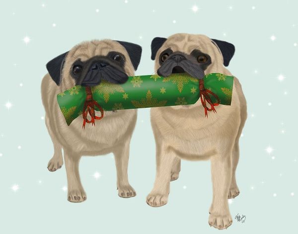 Christmas Pug Pair and Cracker