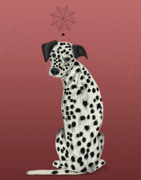 Halloween Dalmatian and Spiders