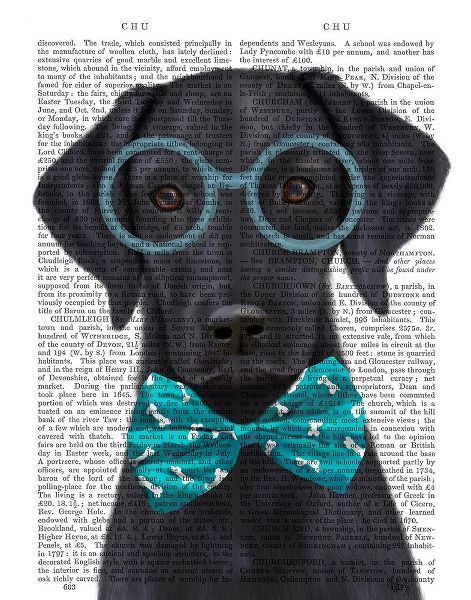 Black Labrador with Glasses and Bow Tie