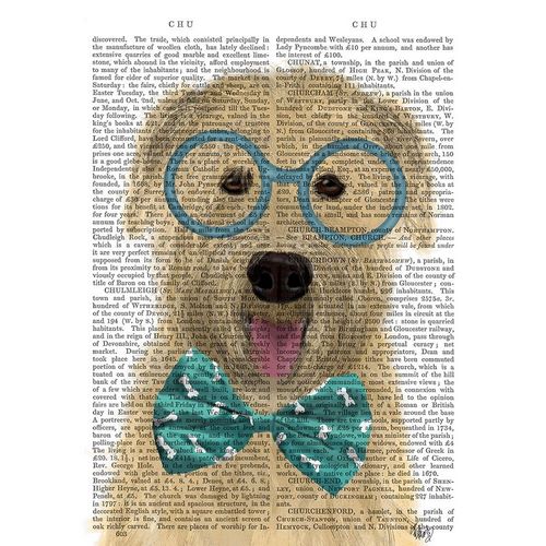 Wheaten Terrier with Glasses and Bow Tie