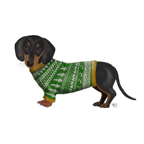 Christmas Des - Dachshund and Christmas Sweater