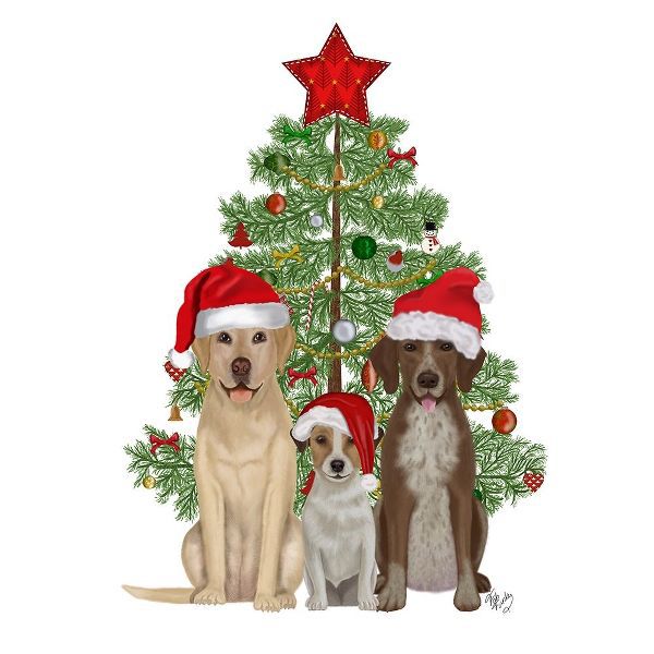 Christmas Des - Dog Trio Christmas Tree
