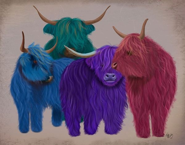 Highland Cows, Multicoloured Herd