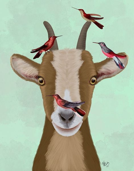Goat and Red Birds