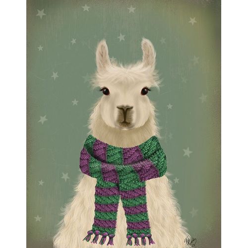 Llama with Purple Scarf, Portrait
