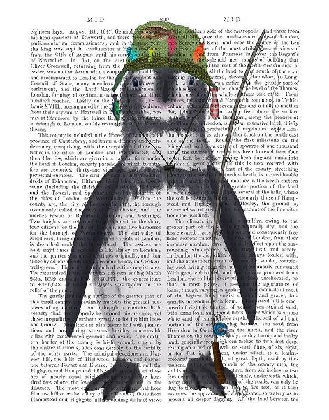 Penguin Fishing Book Print