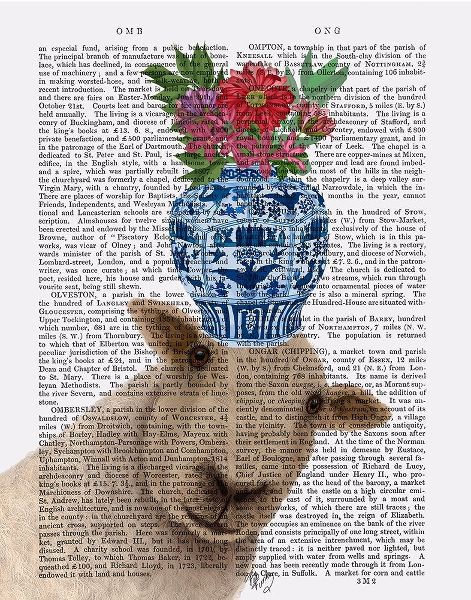 Sheep with Vase of Flowers Book Print