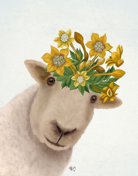 Sheep with Daffodil Crown