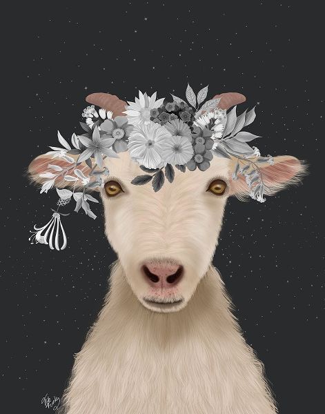 Goat 1, White Flowers