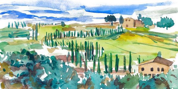 Wang, Melissa 작가의 Vibrant Tuscan Landscape II 작품