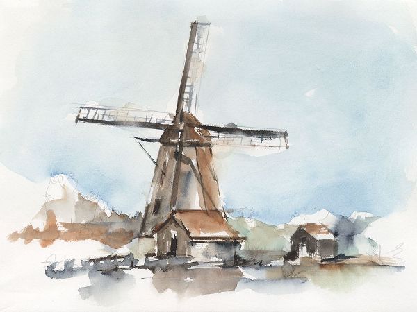 Harper, Ethan 작가의 Windmill Watercolor II 작품