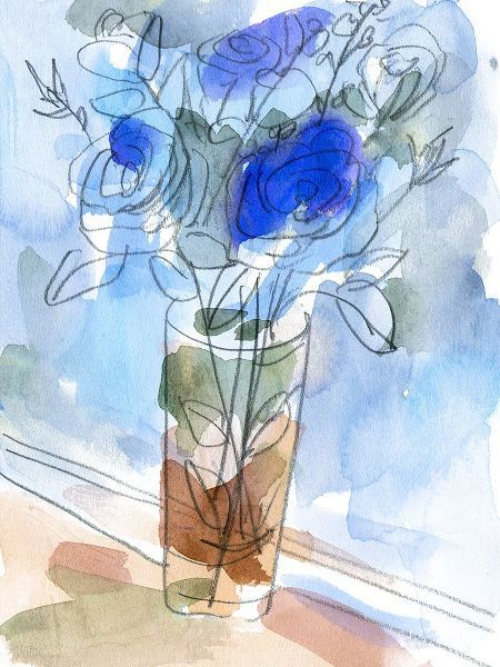 Wang, Melissa 아티스트의 Bunch of Blue Flowers I작품입니다.