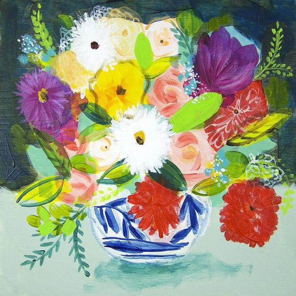Hampe, Shelley 아티스트의 Summer Bouquet With Blue Vase IV작품입니다.