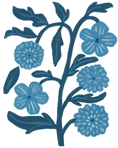 Vess, June Erica 아티스트의 Blue Folk Florals I작품입니다.