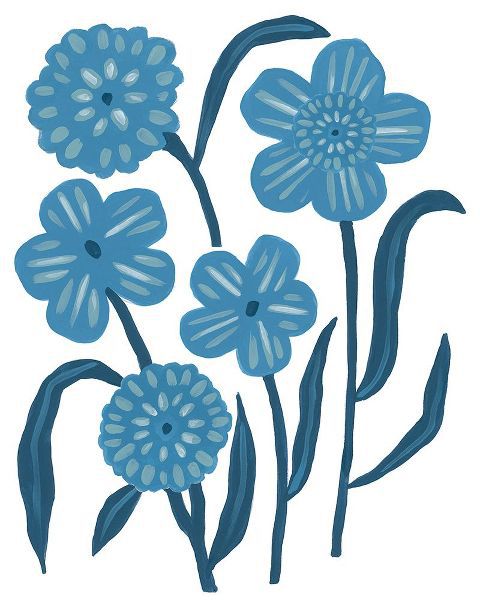 Vess, June Erica 아티스트의 Blue Folk Florals II작품입니다.