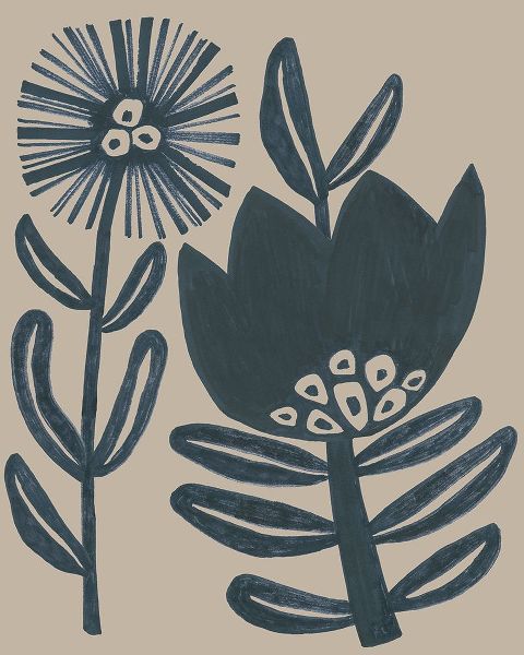 Vess, June Erica 아티스트의 Blockprint Folk Flowers I작품입니다.