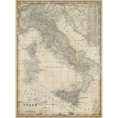 Vision Studio  작가의 Custom Antique Map of Italy 작품