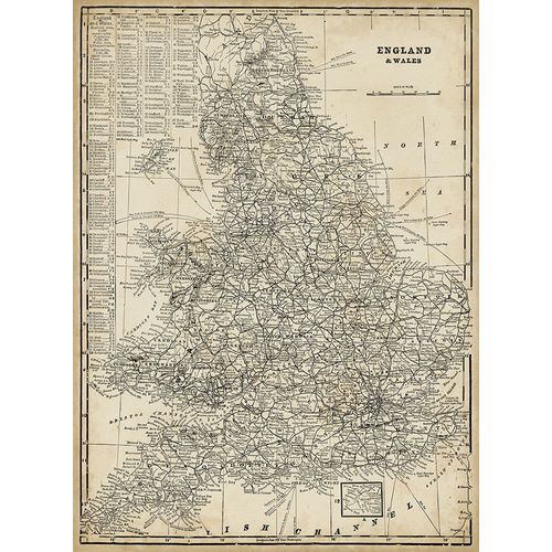 Vision Studio  작가의 Custom Antique Map of England 작품