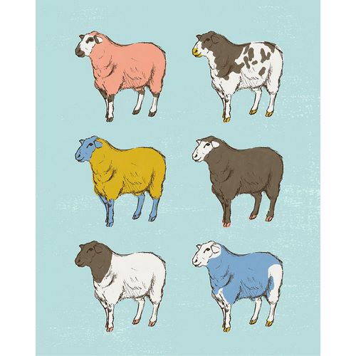 Circle Art Group 아티스트의 Mid Century Farm - Sheep - Neutral작품입니다.