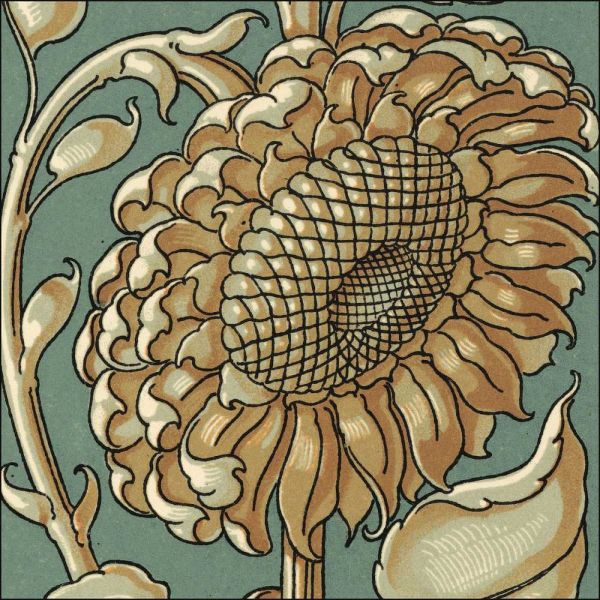 Sunflower Woodblock II