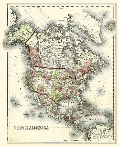 Small Antique Map of North America