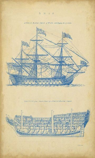 Vintage Ship Blueprint