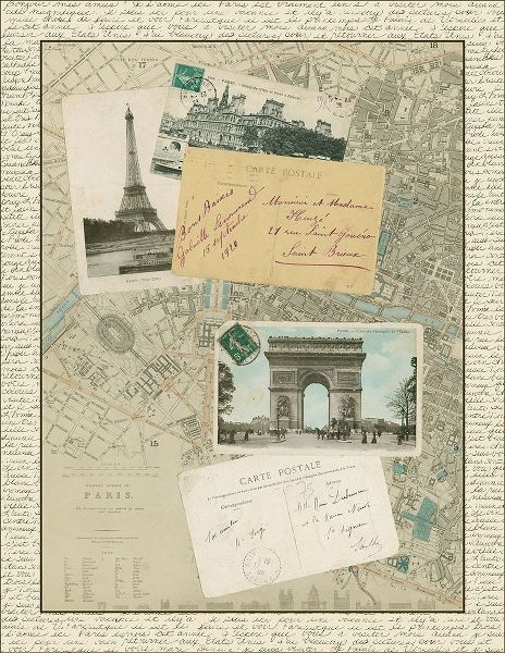 Vintage Map of Paris