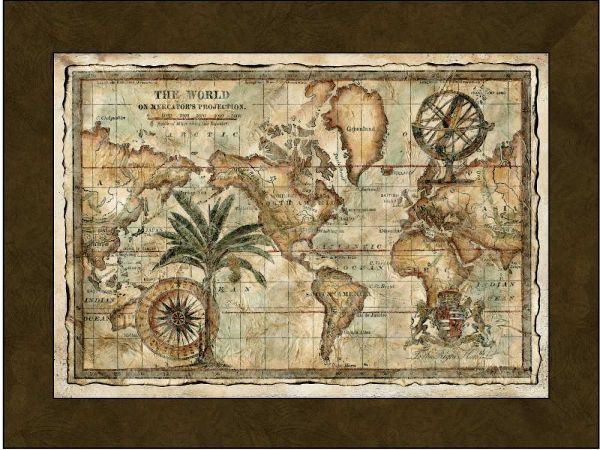 World Map with Globe