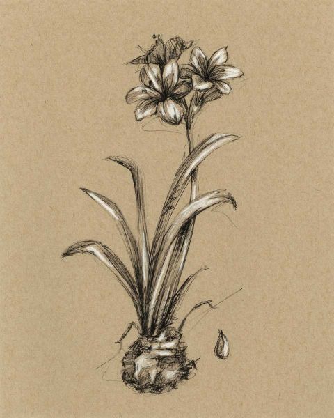 Botanical Sketch Black and White II