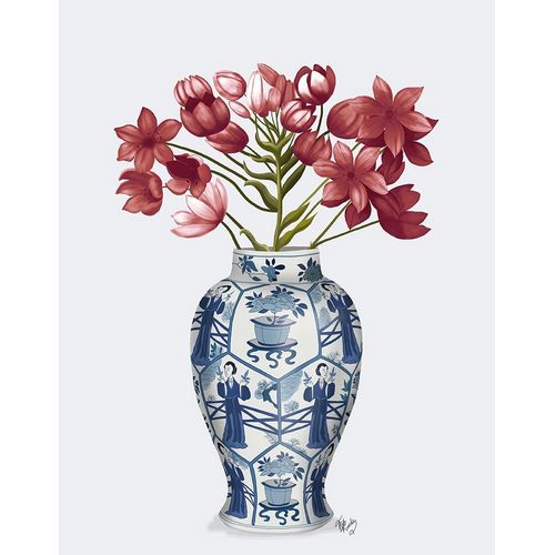 Fab Funky  아티스트의 Chinoiserie Arabian Star Red-Blue Vase 작품