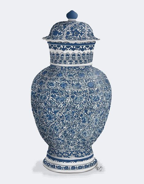 Fab Funky  아티스트의 Chinoiserie Vase Flower Spiral Blue작품입니다.