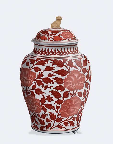 Fab Funky 아티스트의 Chinoiserie Vase Golden Lion Red작품입니다.