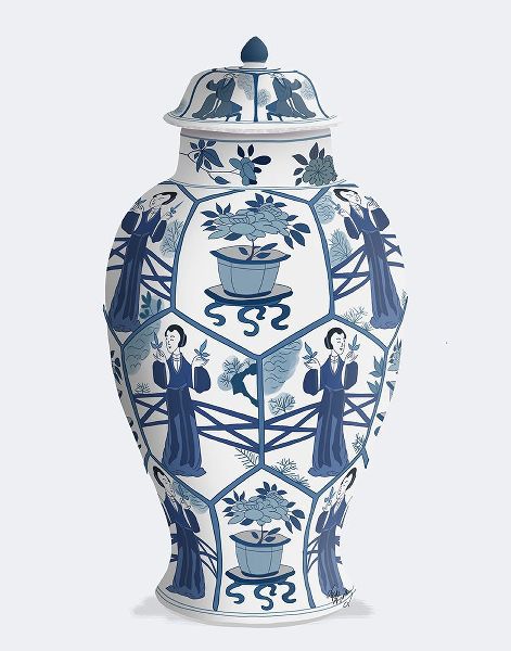 Fab Funky  아티스트의 Chinoiserie Vase Leaf Picker Blue작품입니다.