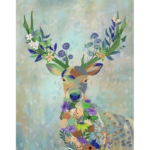 Fab Funky 아티스트의 Fantastic Florals Deer-Portrait작품입니다.